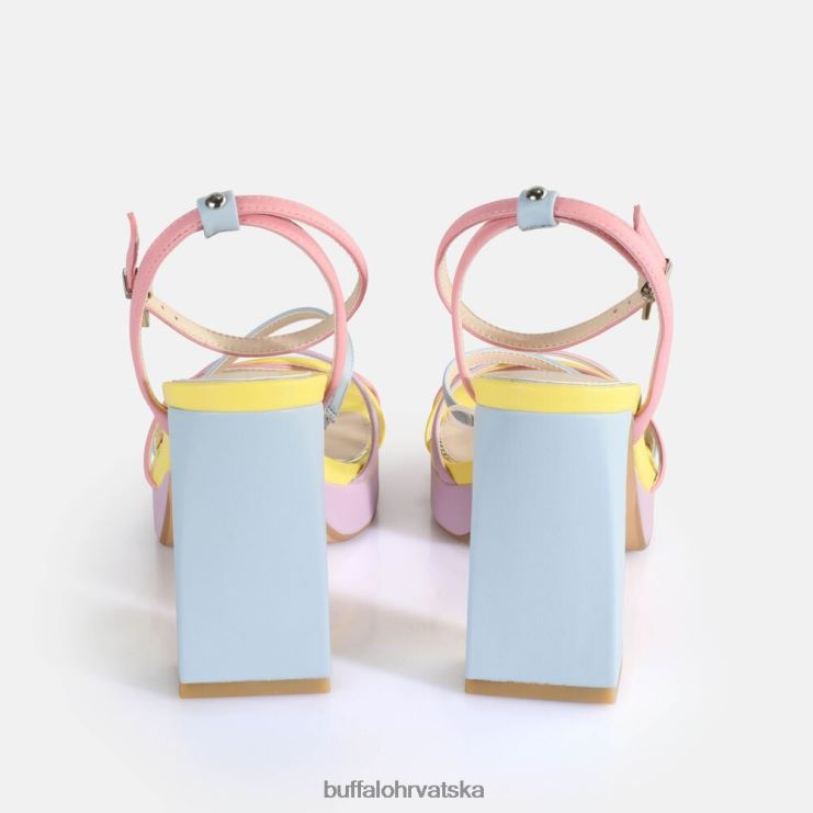 pastel multi Buffalo veganske sandale s petom u kavezu trešnje |sandale TDD6T310